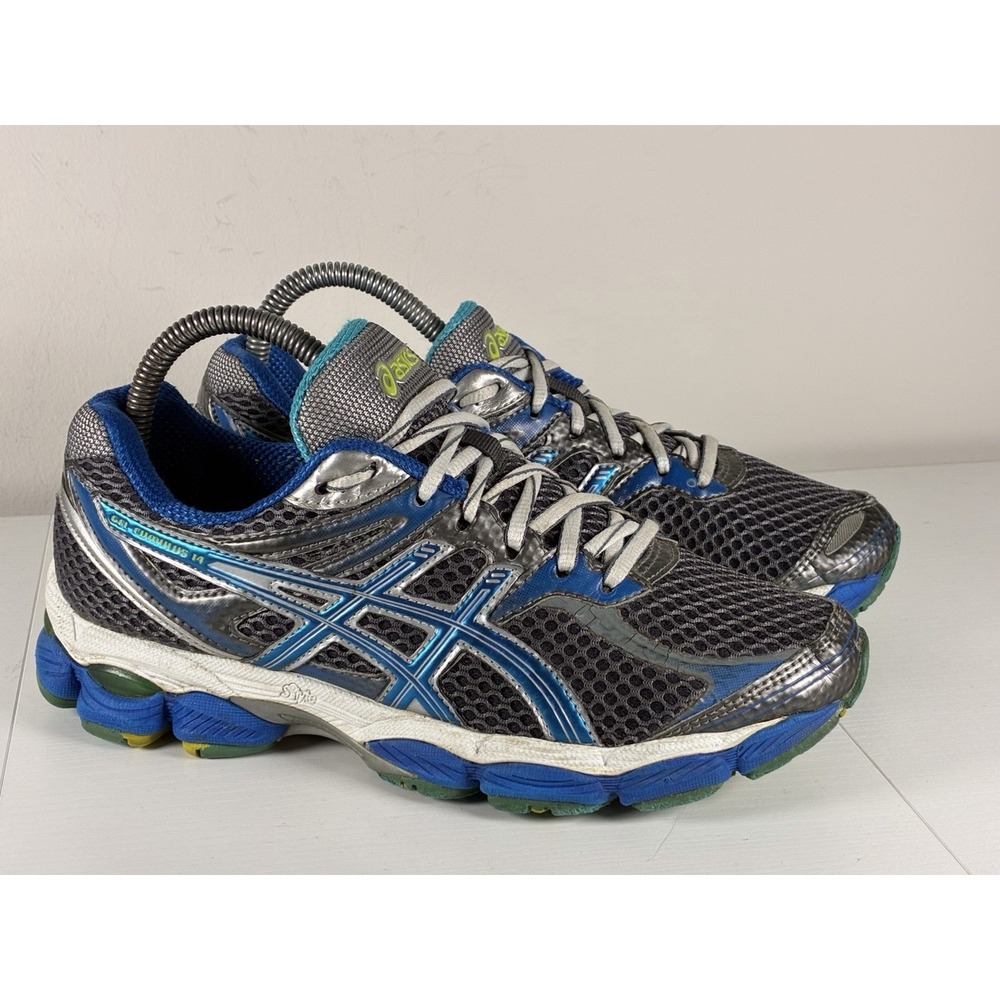 Asics Womens Gel Cumulus 14 T296N Gray Blue Running Shoes Sneakers Size 7.5